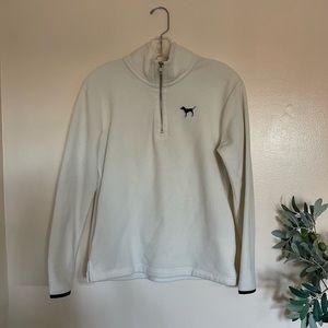 PINK Victoria's Secret Cream White Quarter Zip